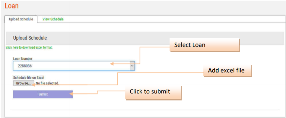 Upload Loan Schedule