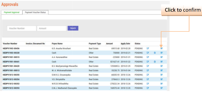 Payment Voucher Status