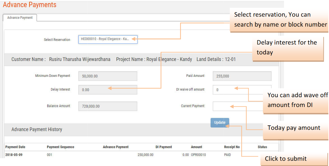 Enter username and press RESET