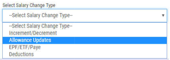 Select Salary Change Type